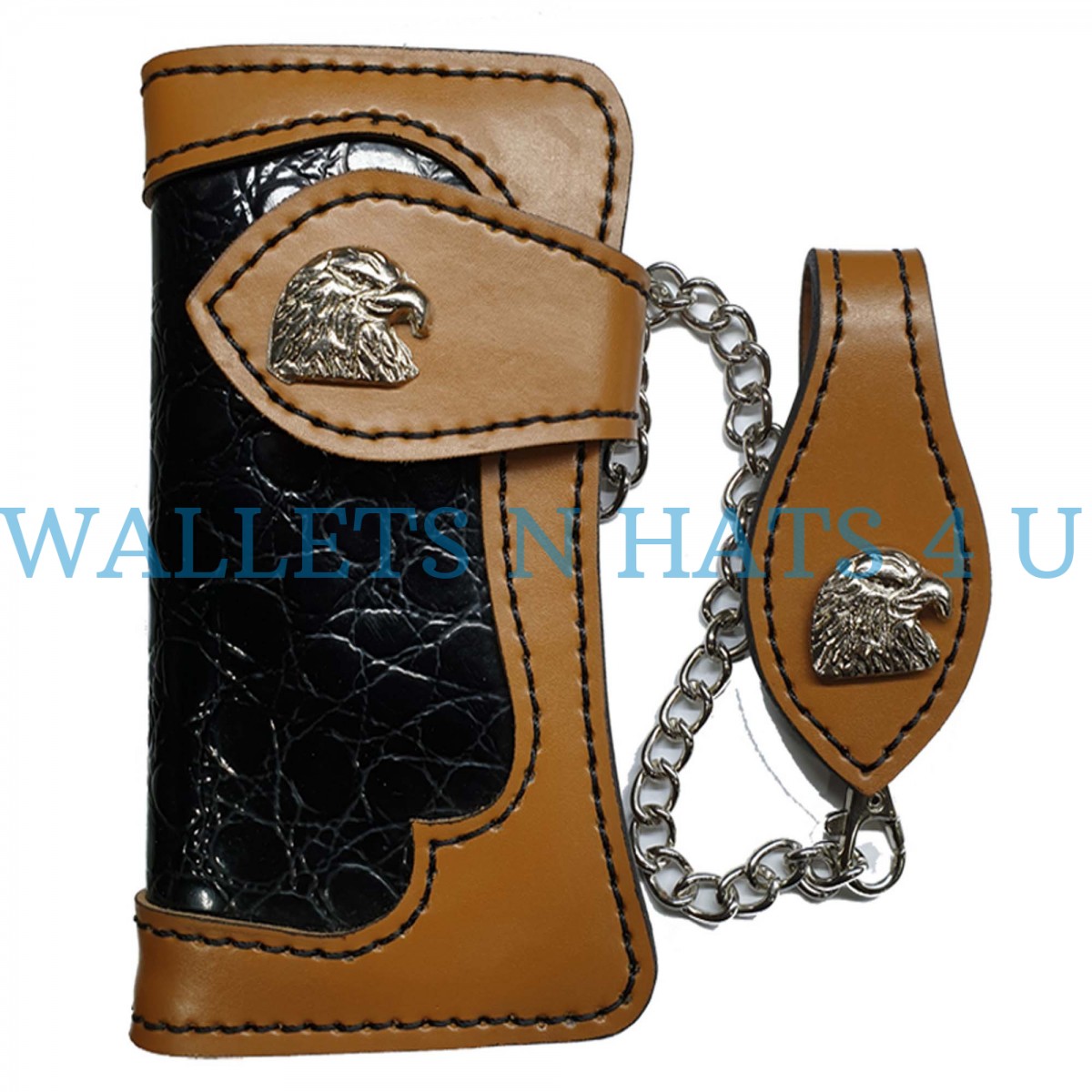 小物 kc's leather bikers long wallet Brown Leather Biker's Long Wallet, Handmade Brown Leather